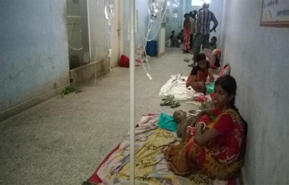 Gomati District Hospital fails to provide adequate number of beds to patients